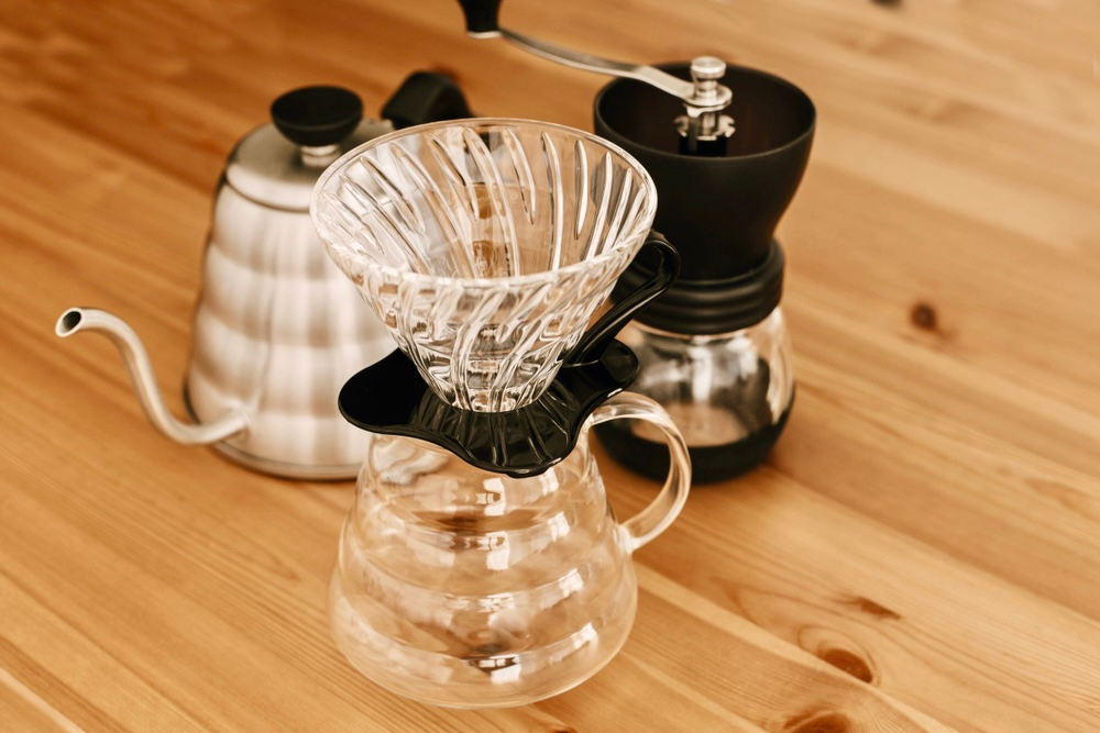 Hario Kettle, V60 and Hand Grinder