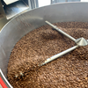 Fresh Mahalia Coffee blend 2 coffee beans coming out of the roaster