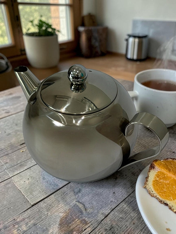 Cuisena 450ml Stainless Steel Teapot w/ Mesh Infuser Silver – Specialty Coffee | Mahalia Coffee