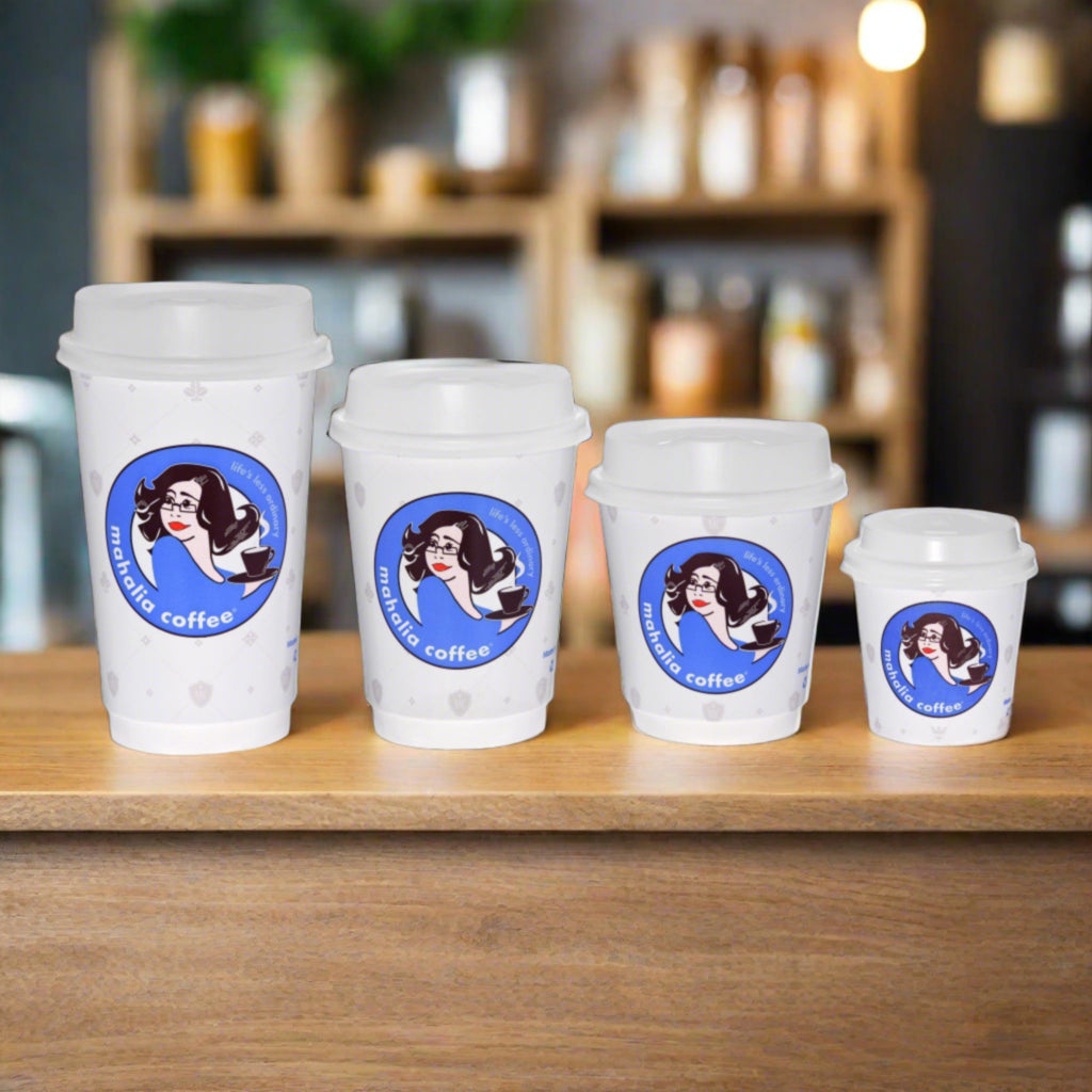 Mahalia Coffee Take Away Paper Cups 4, 8, 12, 16oz 